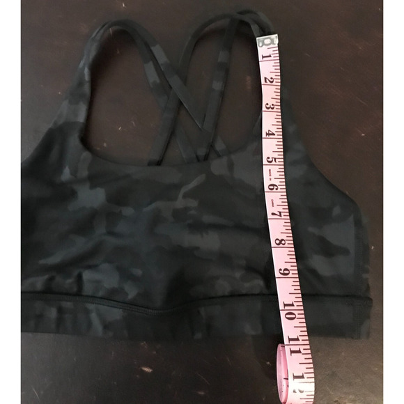 Lululemon Women's Incognito Camo Multi Grey Energy Bra - Size 6 - Cups Missing - Picture 6 of 7